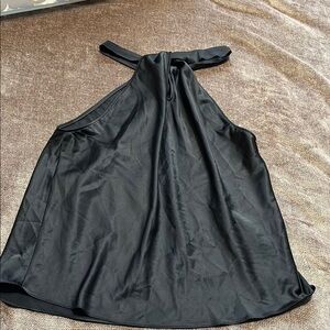 Aqua Elegant Black Halter Top, Size Small